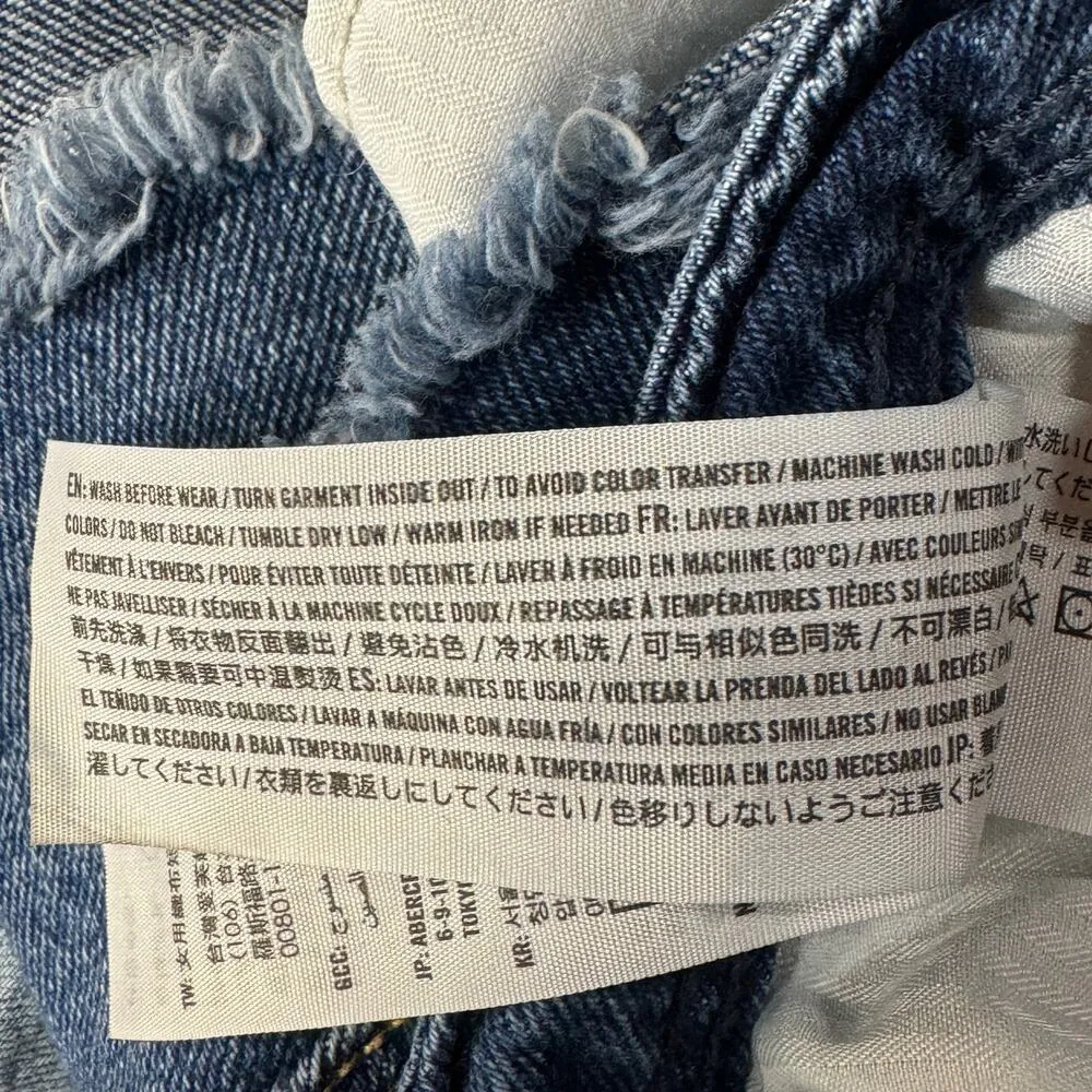 Hollister JRS SZ 9 High-Rise Boyfriend Jean Shorts Button-Fly Distressed Frayed - Image 10