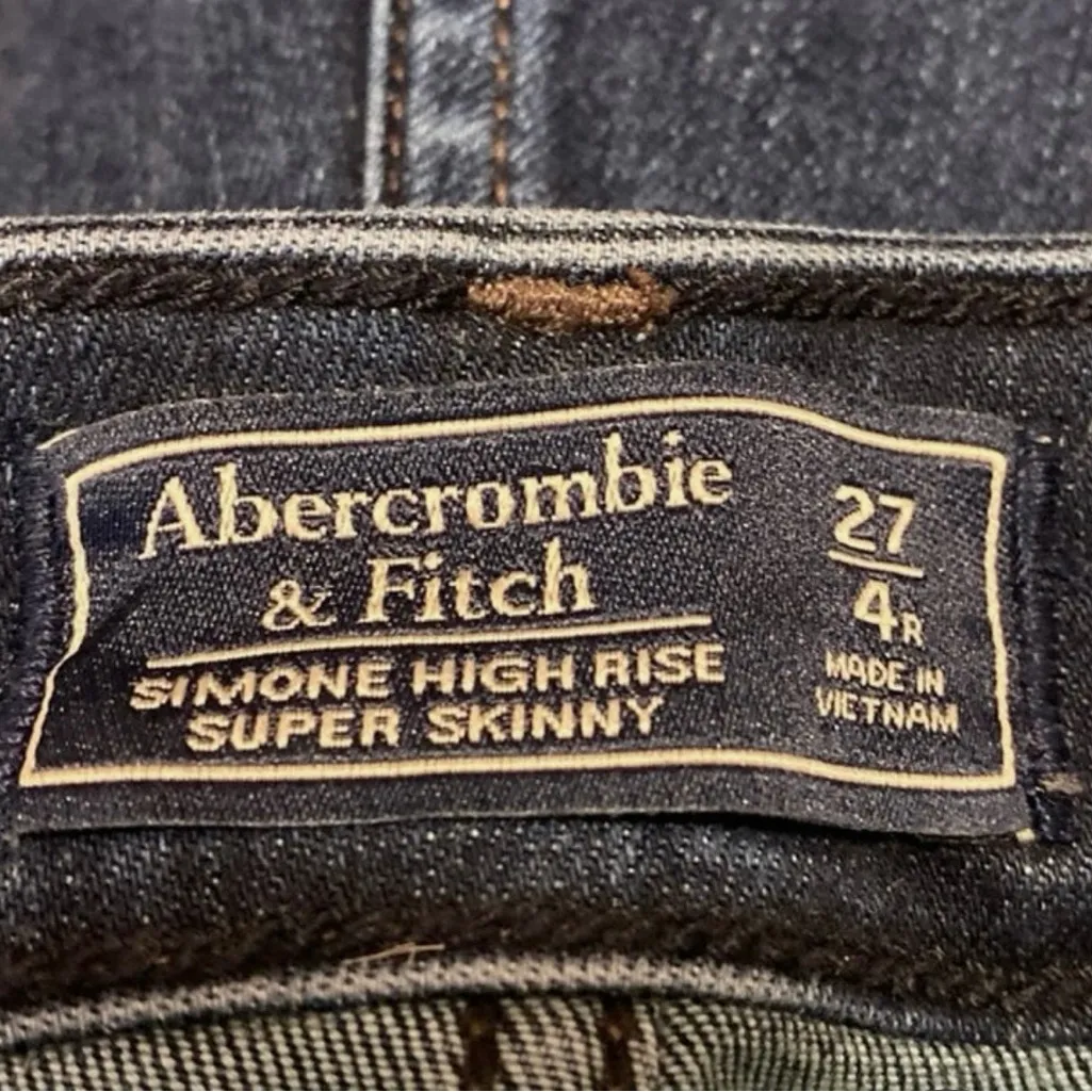 Abercrombie & Fitch Simone High Rise Super Skinny Jeans Dark Wash size 27/4R - Image 3