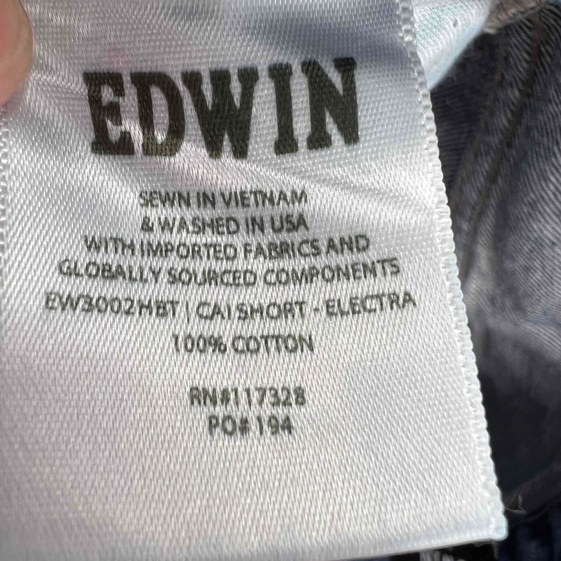 Edwin Cutoff Jean Shorts Rainbow Stiching Blue Frayed Denim Womens 24‎ New - Image 7