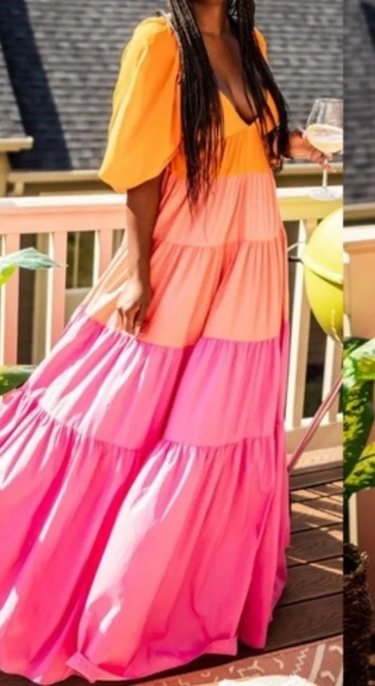 STAUD Meadow Maxi Tiered Dress, Size M New w/Tag Retail $375 SOLD OUT! - Image 14