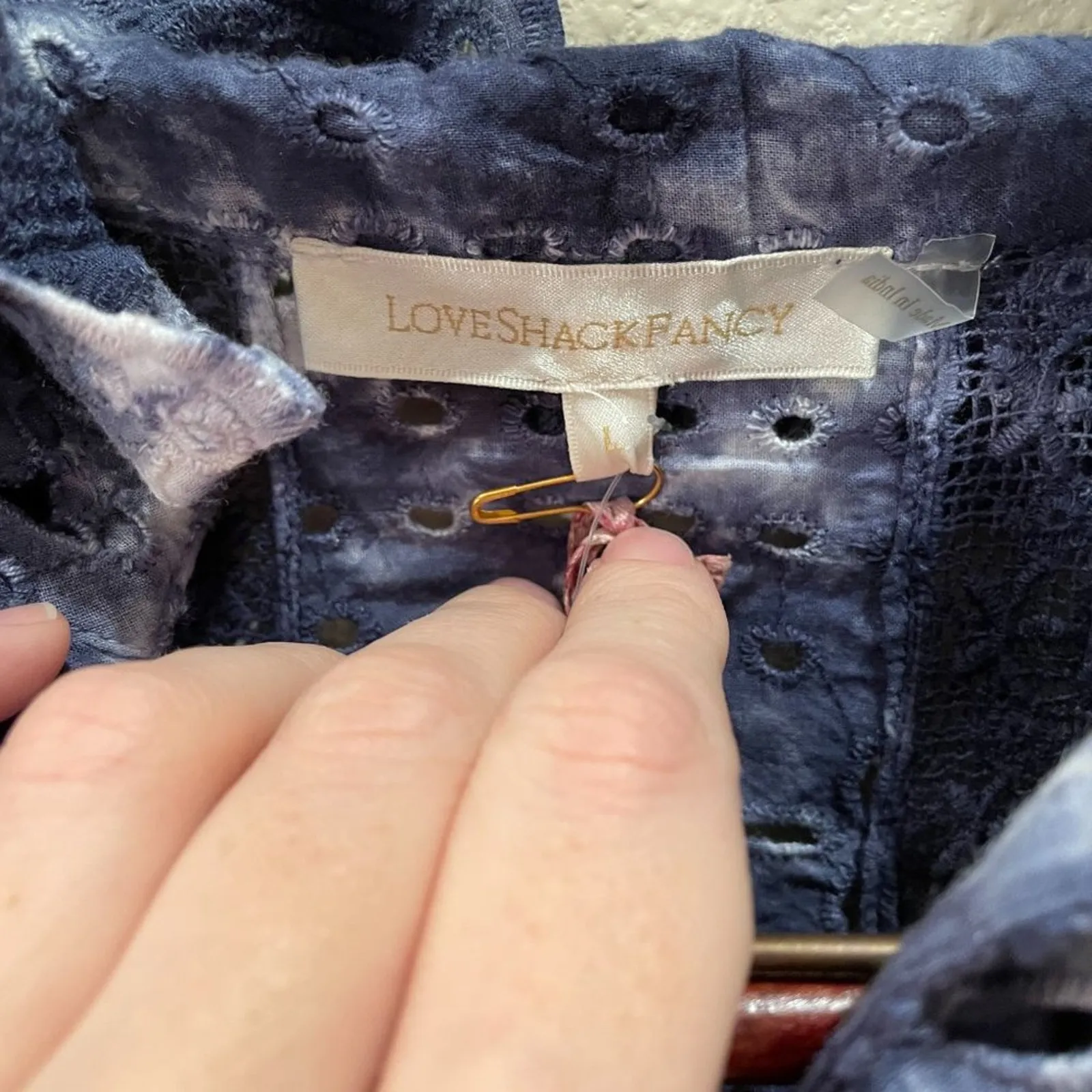 NEW LoveShackFancy Eyelet Lace Tie Dye Ruffle Dress - Image 5