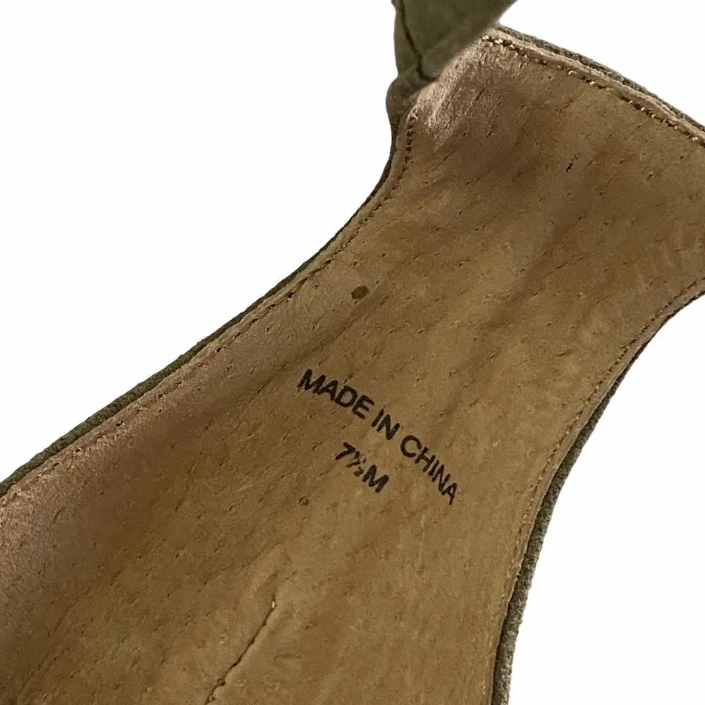 Banana Republic Olive Green Heels Block Strap Casual Evening Party Heel Sandal - Image 9