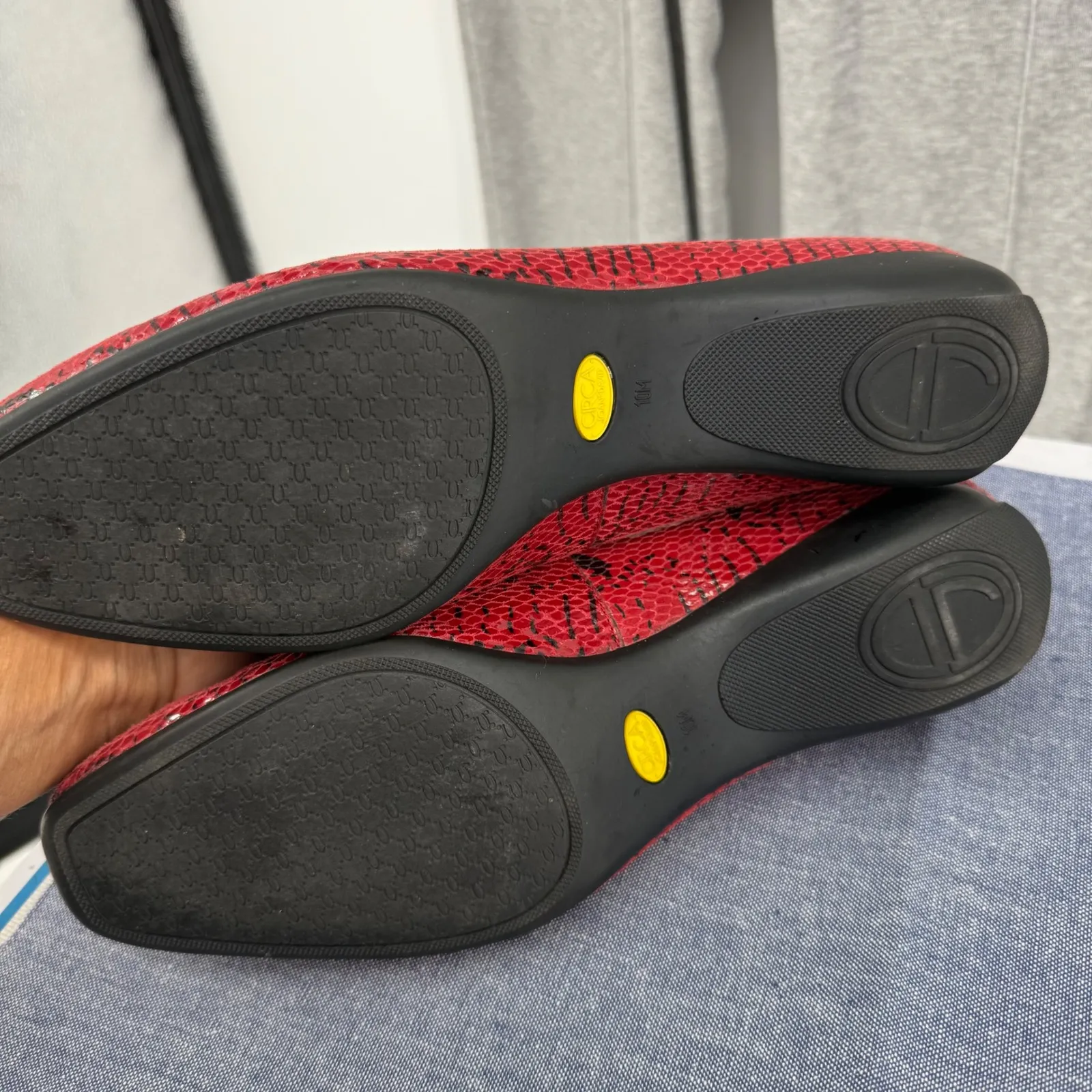 Circa Joan‎ & David Yolanda Red Snakeskin Print Wedge 10M Pumps Edgy Comfort Size 10 - Image 6