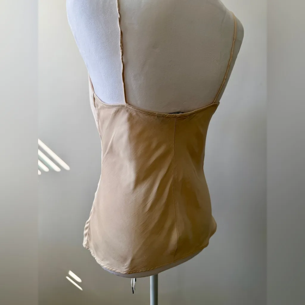 Used in Great Condition Zara Cream Satin Cowl Neck Camisole - Image 8