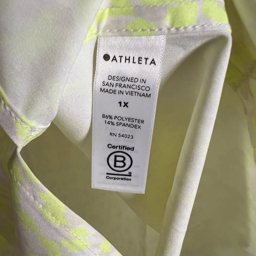 Athleta Zephyr Print Tank Top in Neon Yellow Leopard Print Plus Size 1X - Image 7