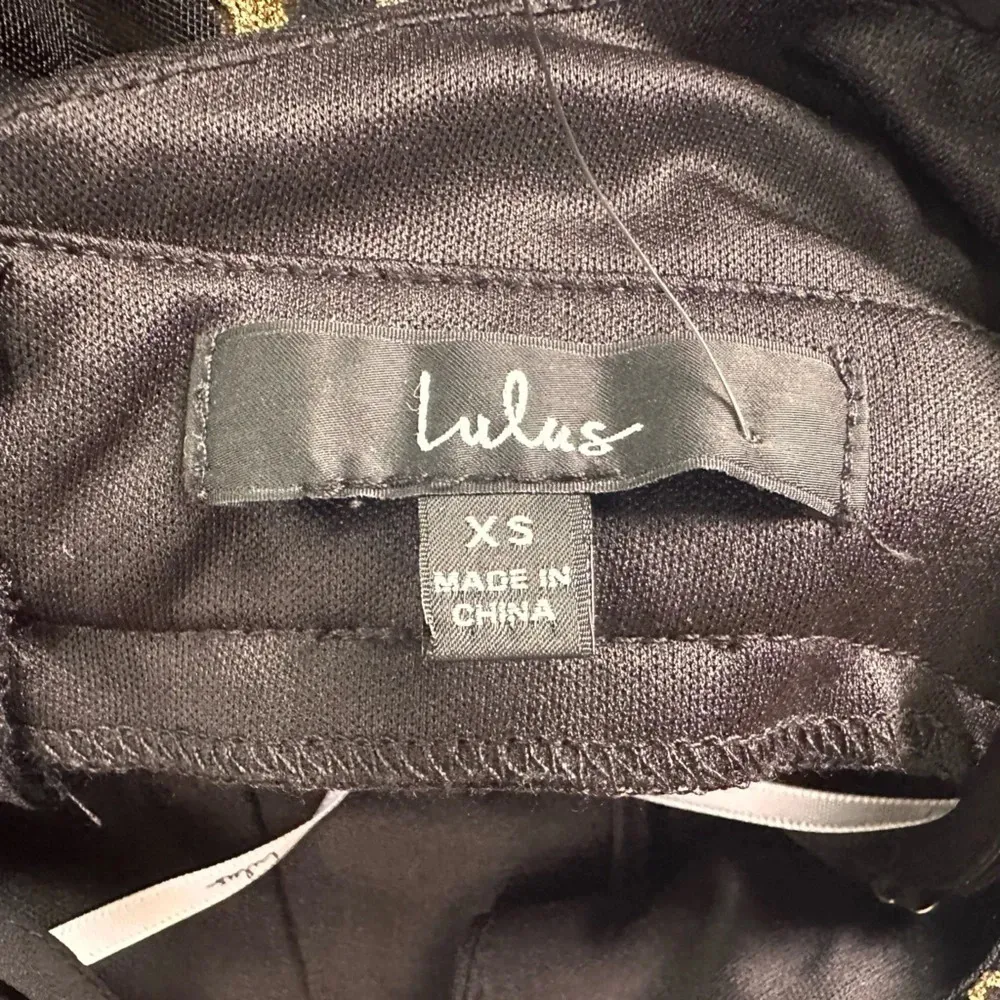 NWT Lulus Favorite Moment Gold and Black Star Print Skater Dress - Image 9