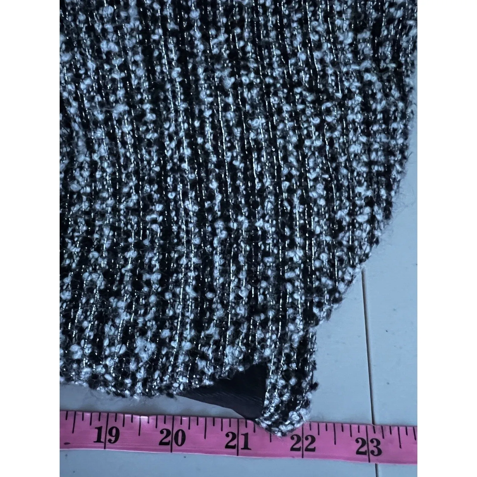 Zara Tweed‎ Blazer One Button Heather Gray Black Long Sleeve Pockets Size Large - Image 9