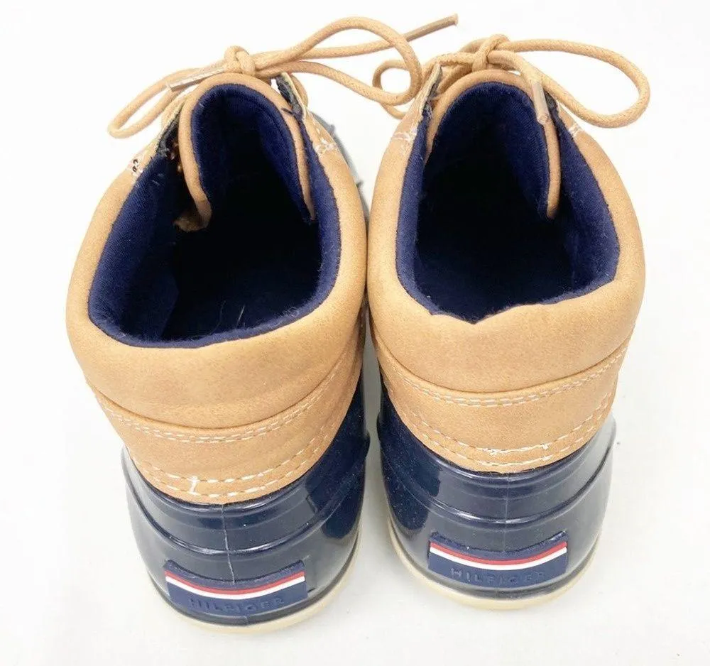 Tommy Hilfiger Navy Blue Tan Duck Boots Sz 6 - Image 4