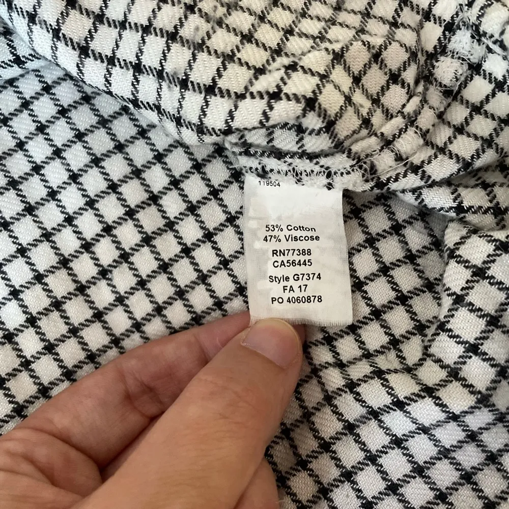 MADEWELL Bell Sleeve Button Front Windowpane Plaid Long Sleeve Shirt Size XS - Image 7