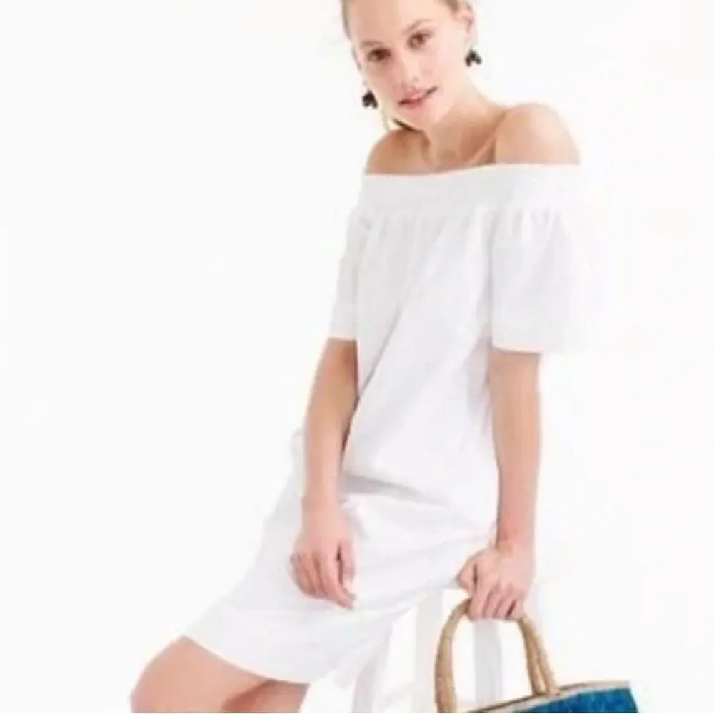 J.CREW OFF-THE-SHOULDER DRESS IN COTTON POPLIN NWT 2 - Image 3