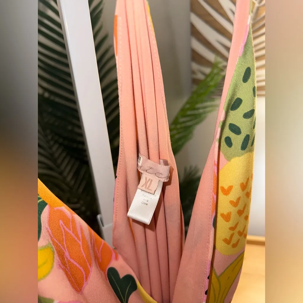 Anthropologie‎ HUTCH Tropical Fruit Maxi Wrap Dress XL - Image 6