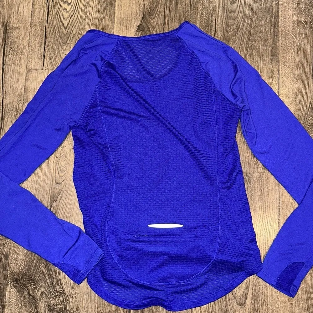 Under Armour Athlete Pullover Thumb Holes Zipper Pocket Purple Mesh Reflective S - Image 8