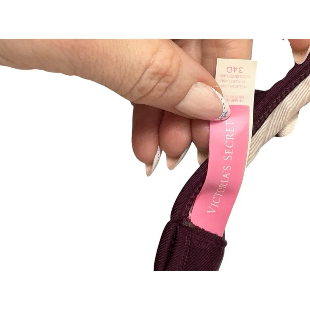 Victoria's Secret Maroon Wrap Padded Underwire Halter Bikini Top Women's 34D - Image 10