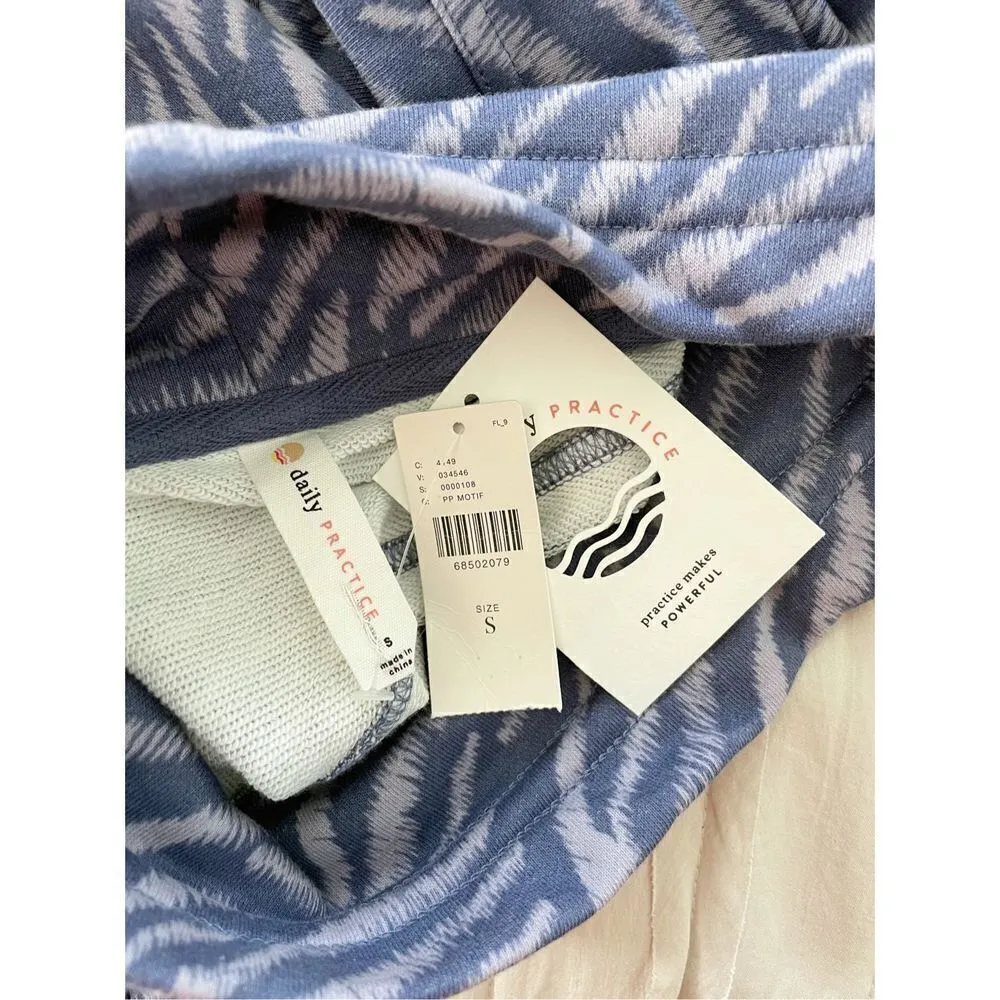 Daily Practice Drawstring Funnel Neck Pullover Sweatshirt by Anthropologie Blue - Image 4