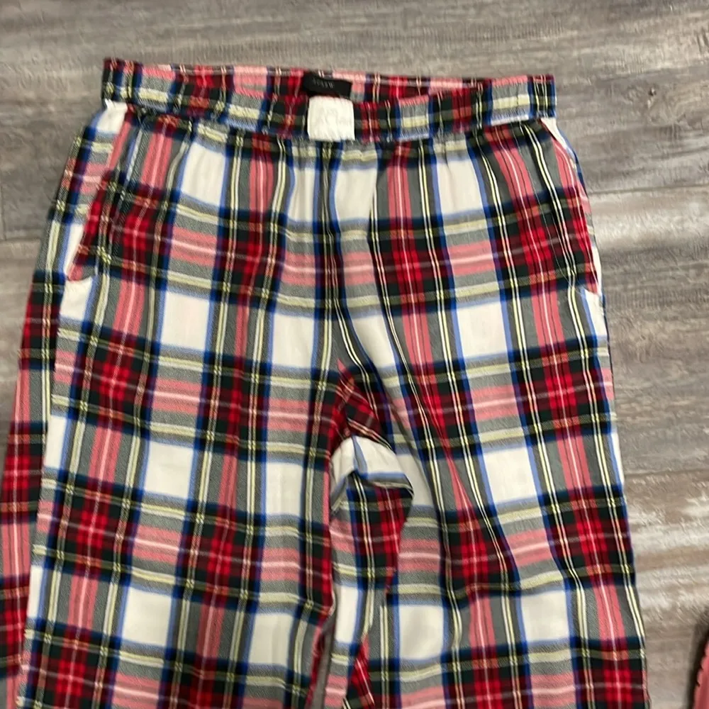 J. Crew Flannel Pajama Jogger Pant in Snowy Stewart Tartan small - Image 5