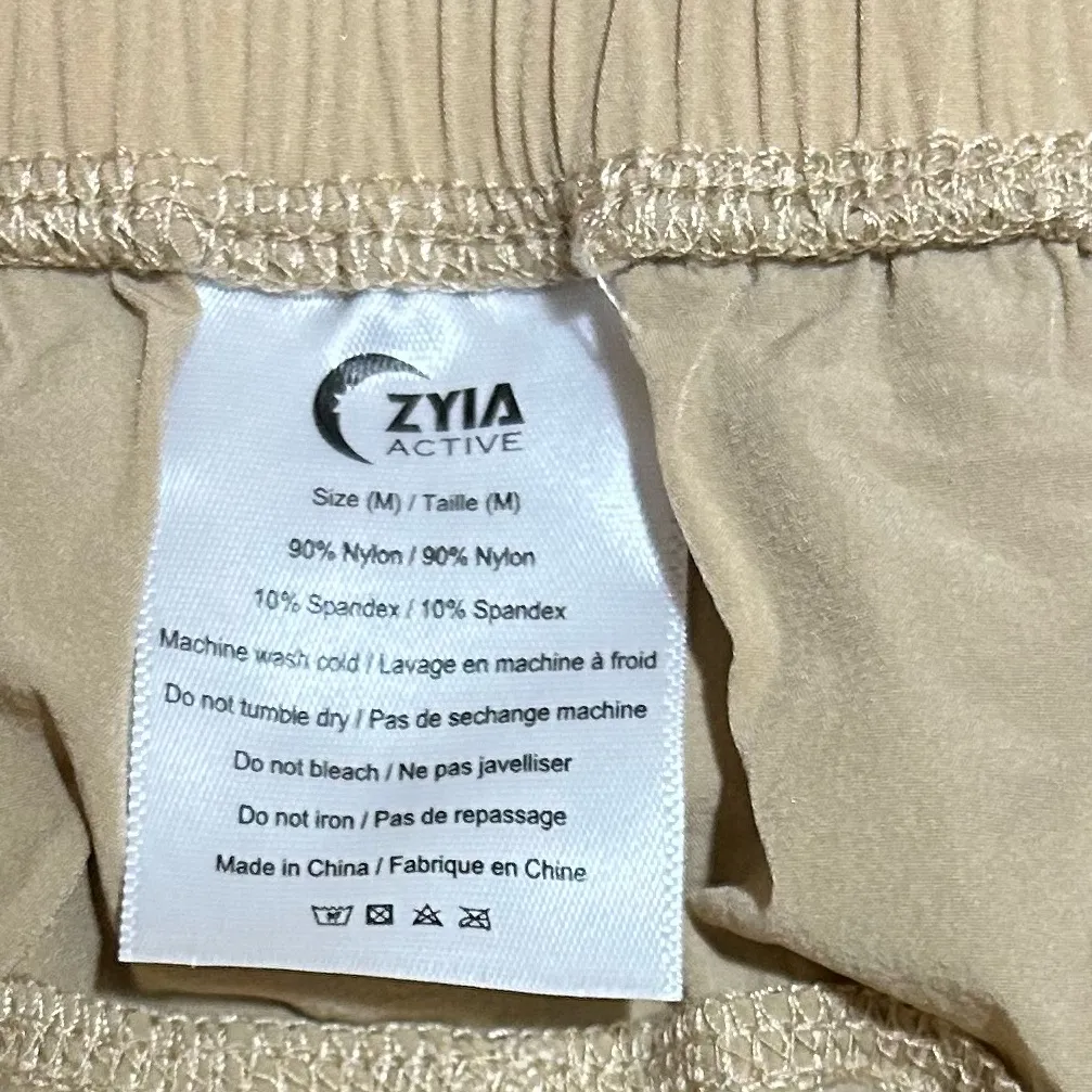 ZYIA ACTIVE Khaki Work Flow Wide Leg Crop Lightweight Pants Tan Size Medium - Image 9