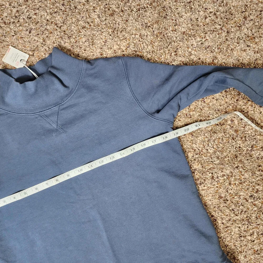 Marine Layer Womens Evie Funnel Neck Sweatshirt Denim Blue Long Sleeve Size XS - Image 5