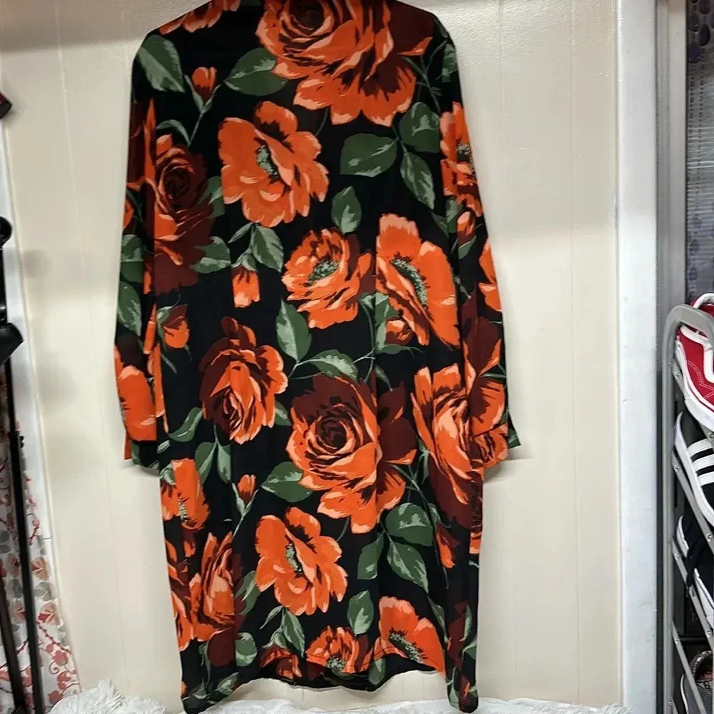 Maree Floral Cardigan Sz 22 Orange - Image 5