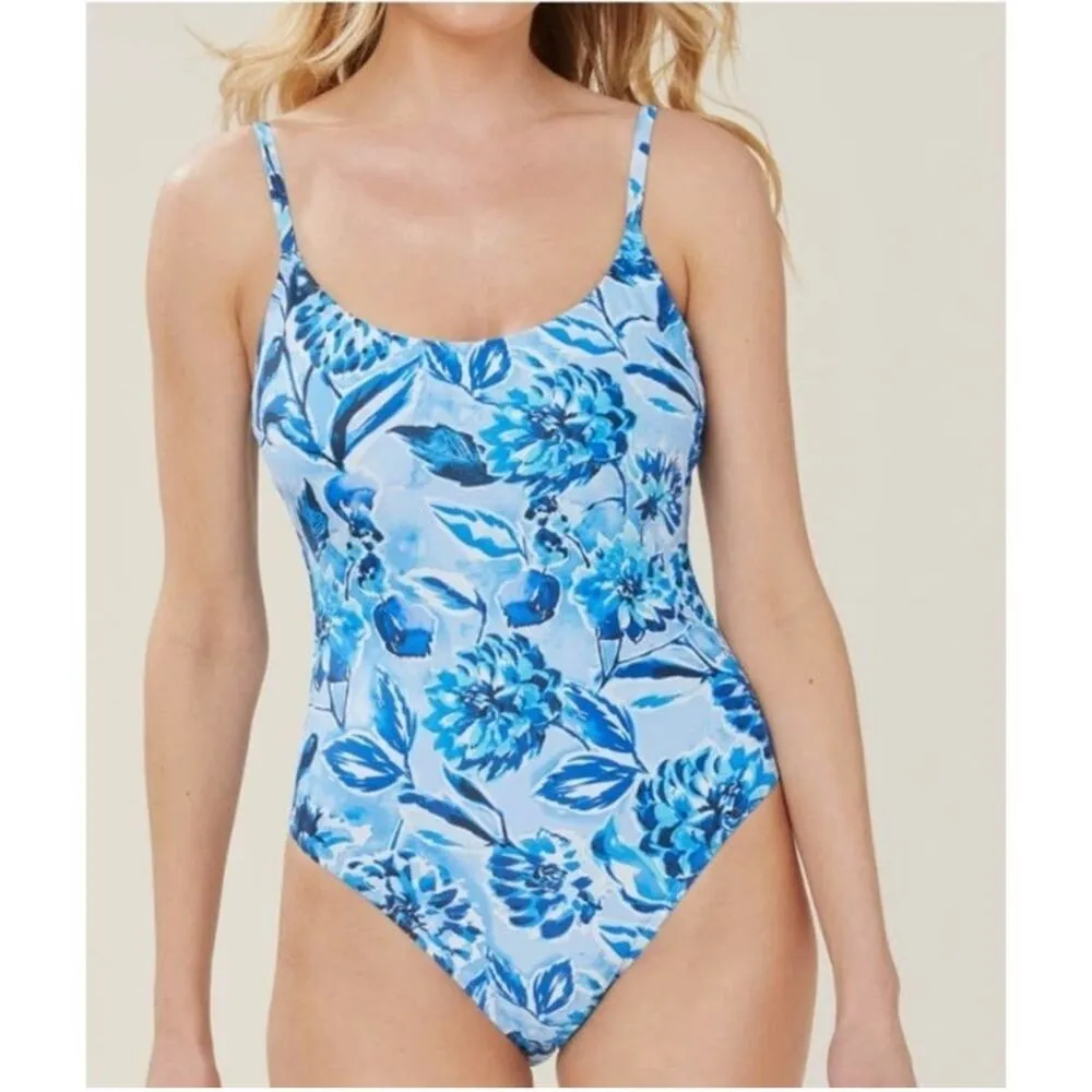Andie The Bala One Piece Swimsuit Blue Floral Size Medium NEW with Tags! - Image 3