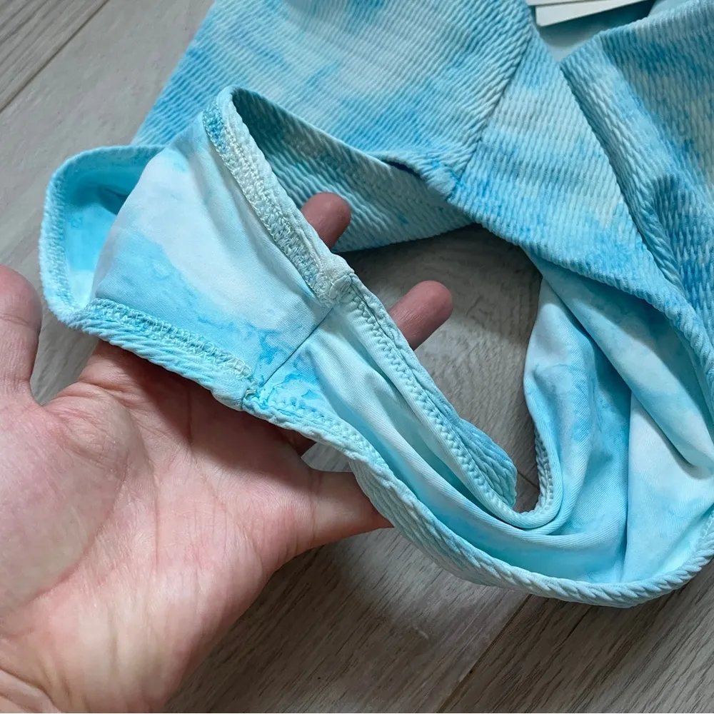 Vitamin A (NWT) Tie Dye Smocked Barcelona Bikini Bottom Blue (Medium) beach - Image 4