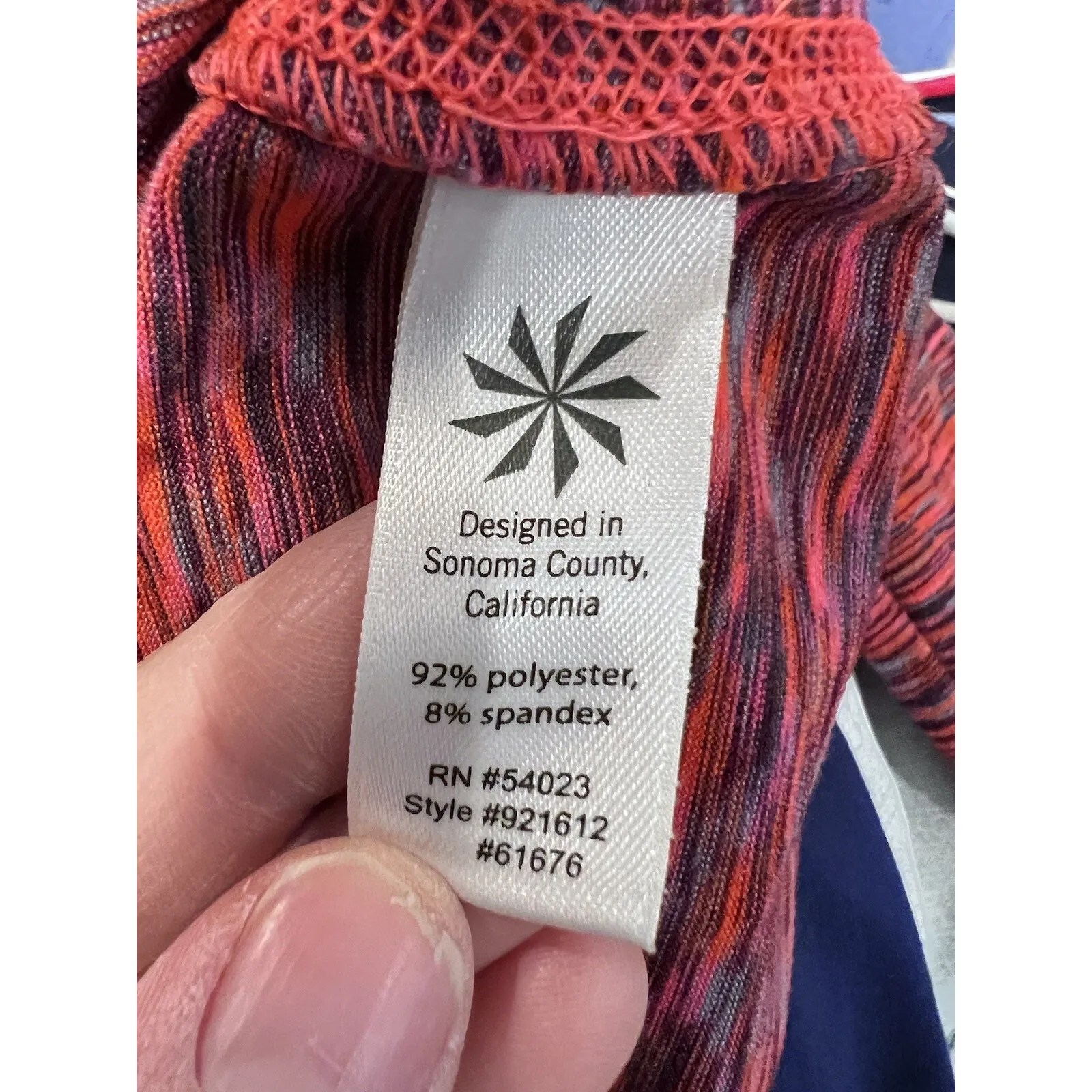 Athleta Womens XS Red Mendoza 1/2 Zip Pullover Activewear Jacket Space Dye - Image 10