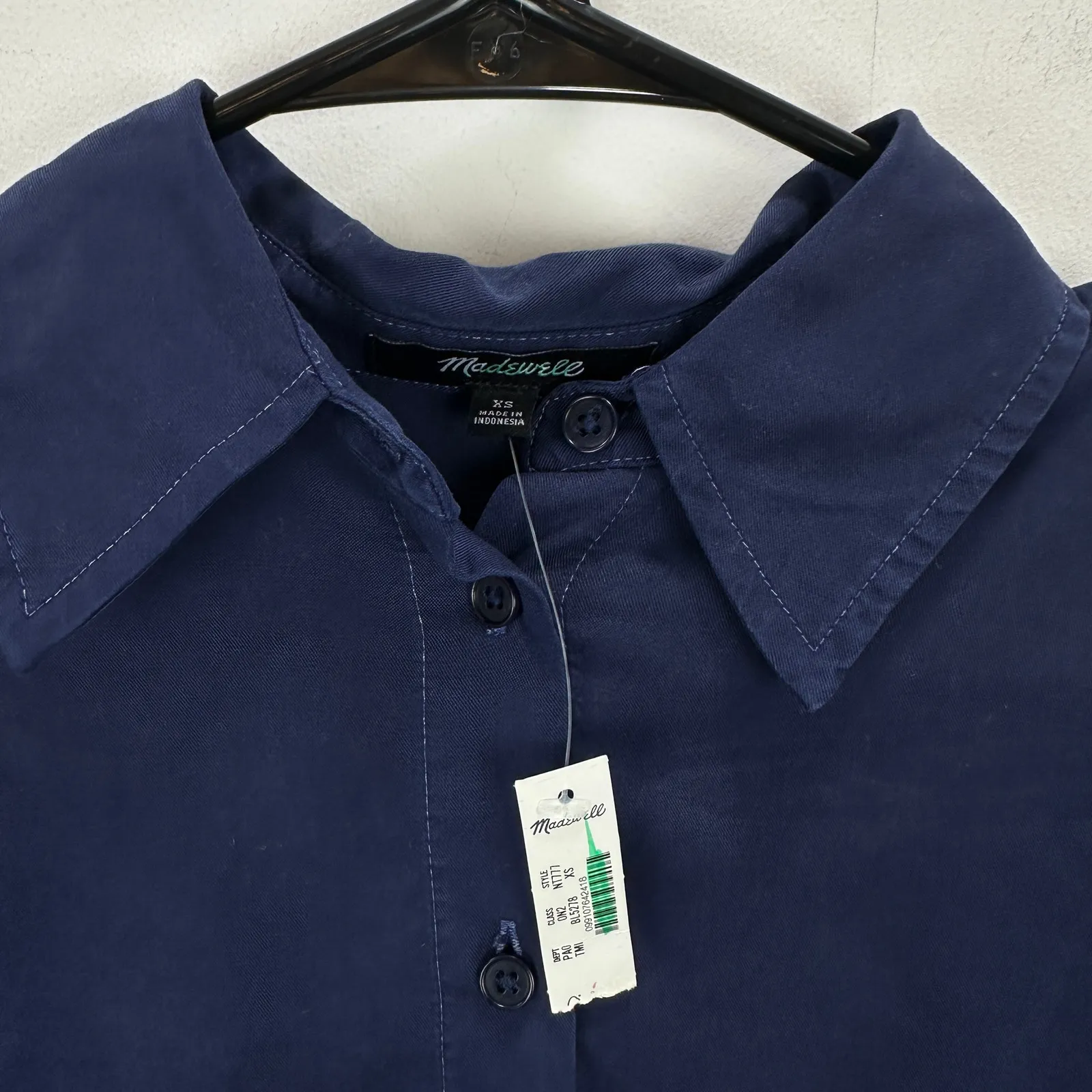 Madewell Relaxed Dolman Button Up Shirt True Midnight Navy Lyocell XS NWT - Image 8
