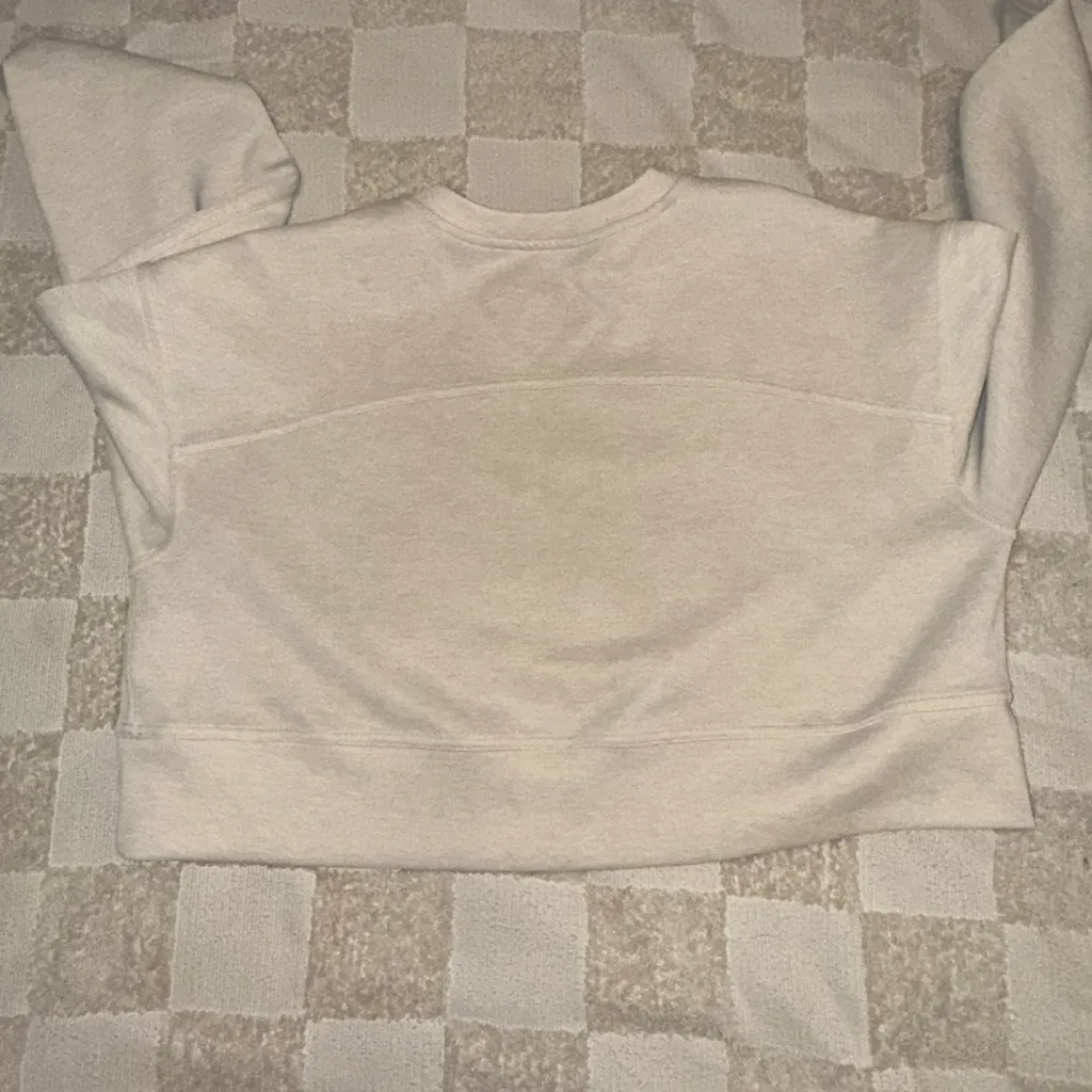 Lululemon Soft Ambitions Crop Crewneck in the color Heathered Beech Wood - Image 7