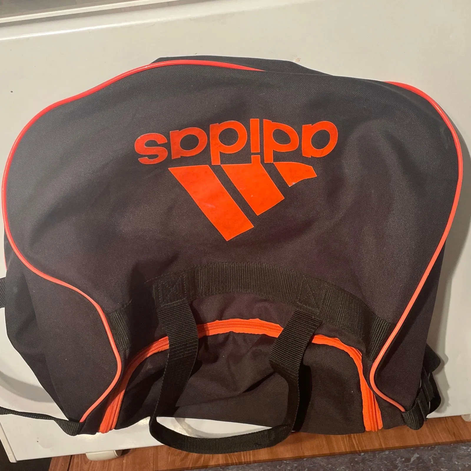 Adidas Diablo TRAVEL Gym Duffel Bag Black Neon Orange U Shaped Large - Image 3