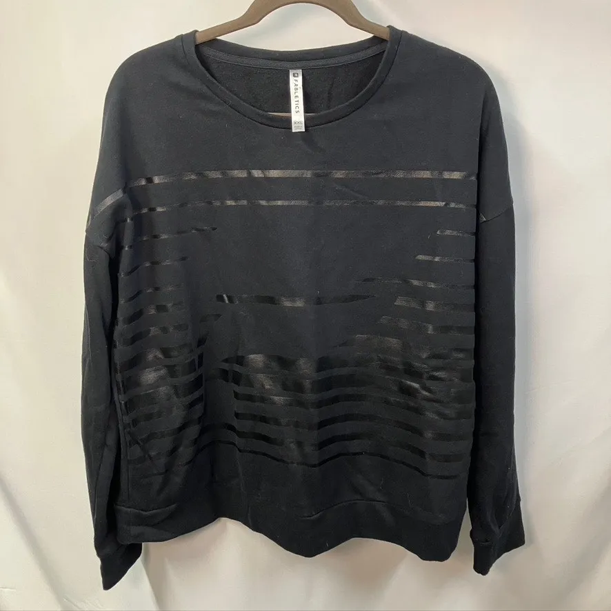 Fabletics Snowshoe‎ Pullover Sweatshirt Womens XXL Black Crewneck Active Lounge - Image 3