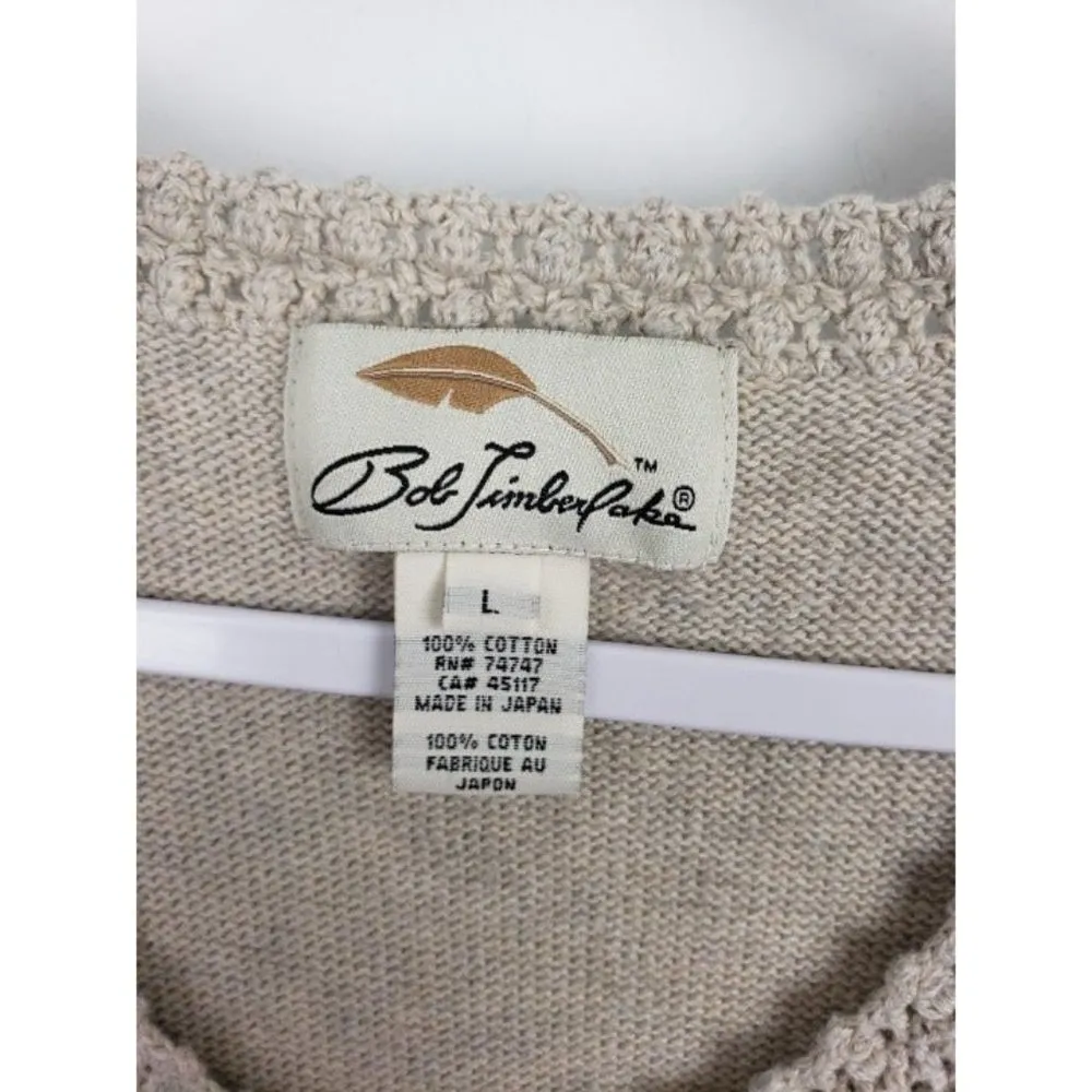 Bob Timberlake Beige Cream Knit Sweater Vest Grandma Grandmacore Size Large - Image 3