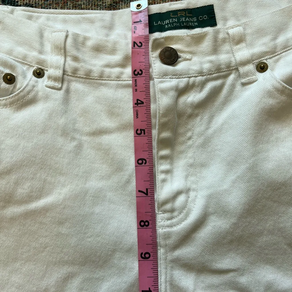 Lauren Jeans Co Ralph Lauren White Straight Leg Y2K Jeans Size 6 Low Rise Preppy - Image 13
