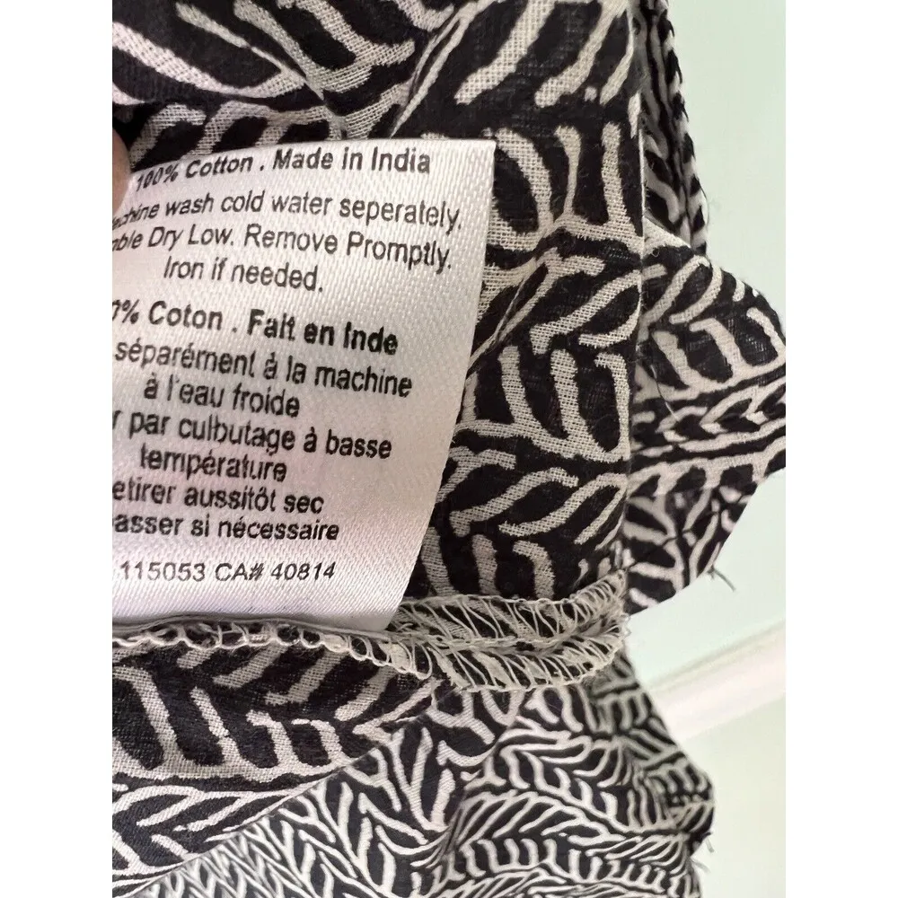 Mahogany women's size S Top Frida tunic shirt cotton Black White modest - Image 4