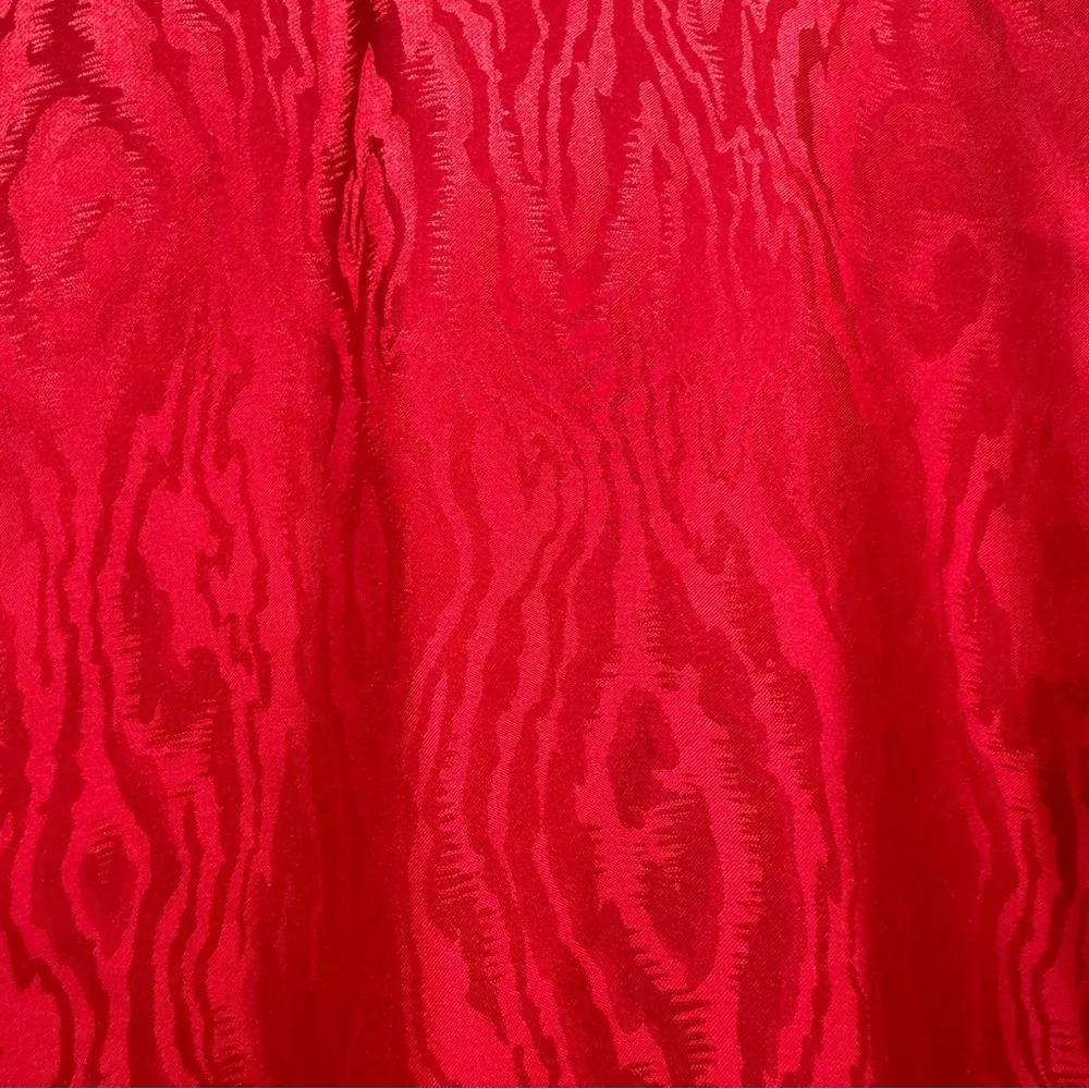 Chico’s Red Textured 100% Silk Lightweight Belted Waist Trench Coat Size 1/M - Image 8