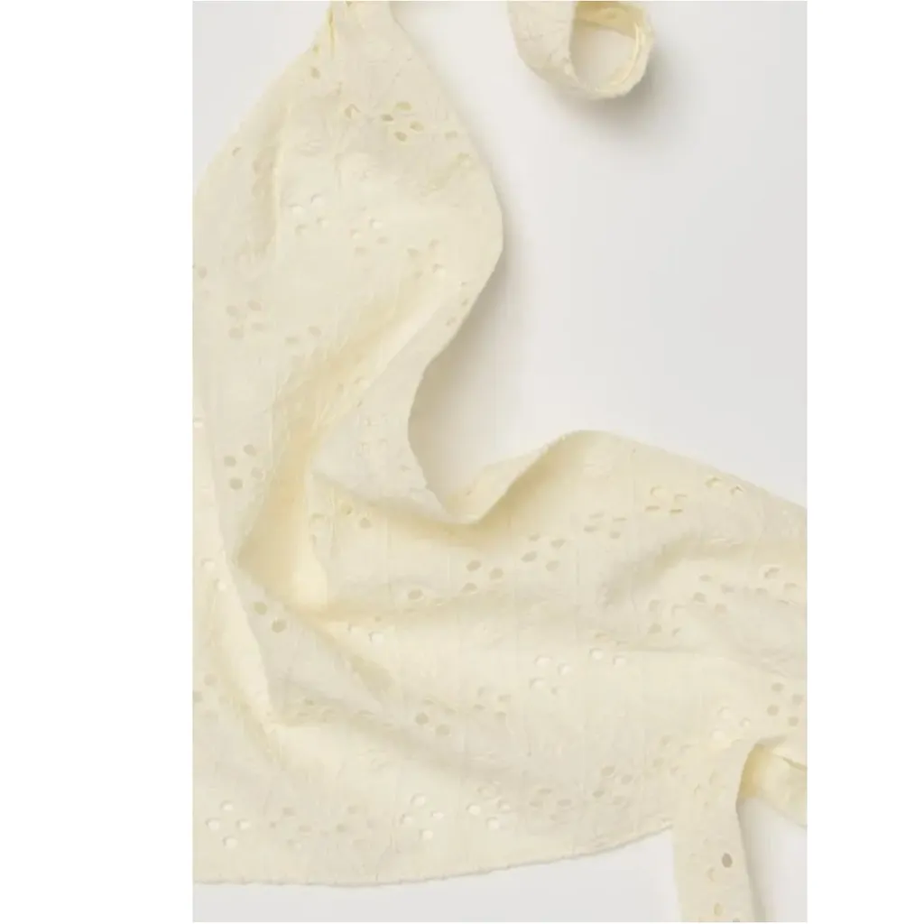 Free People Ethereal Dainty Cottage Bohemian Claro Eyelet Hair Scarf Ivory NWT - Image 4