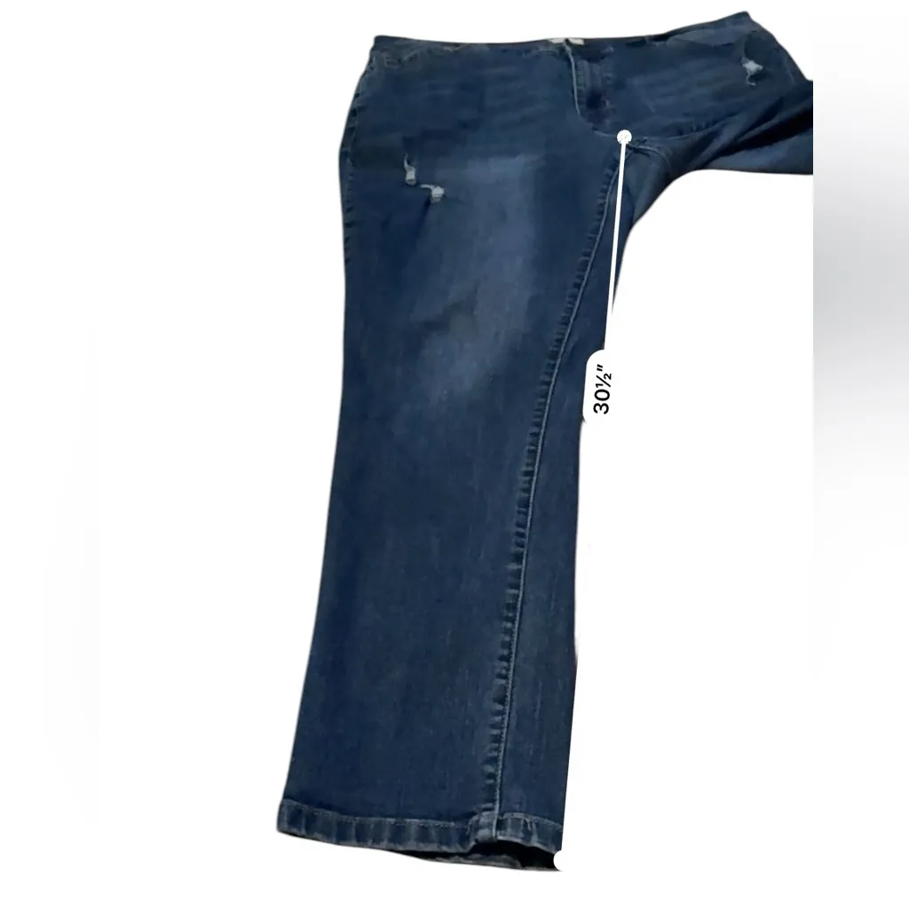Nicole Miller Nolita Boyfriend Distressed Medium Wash Tapered‎ Leg Jeans Sz 14 - Image 11