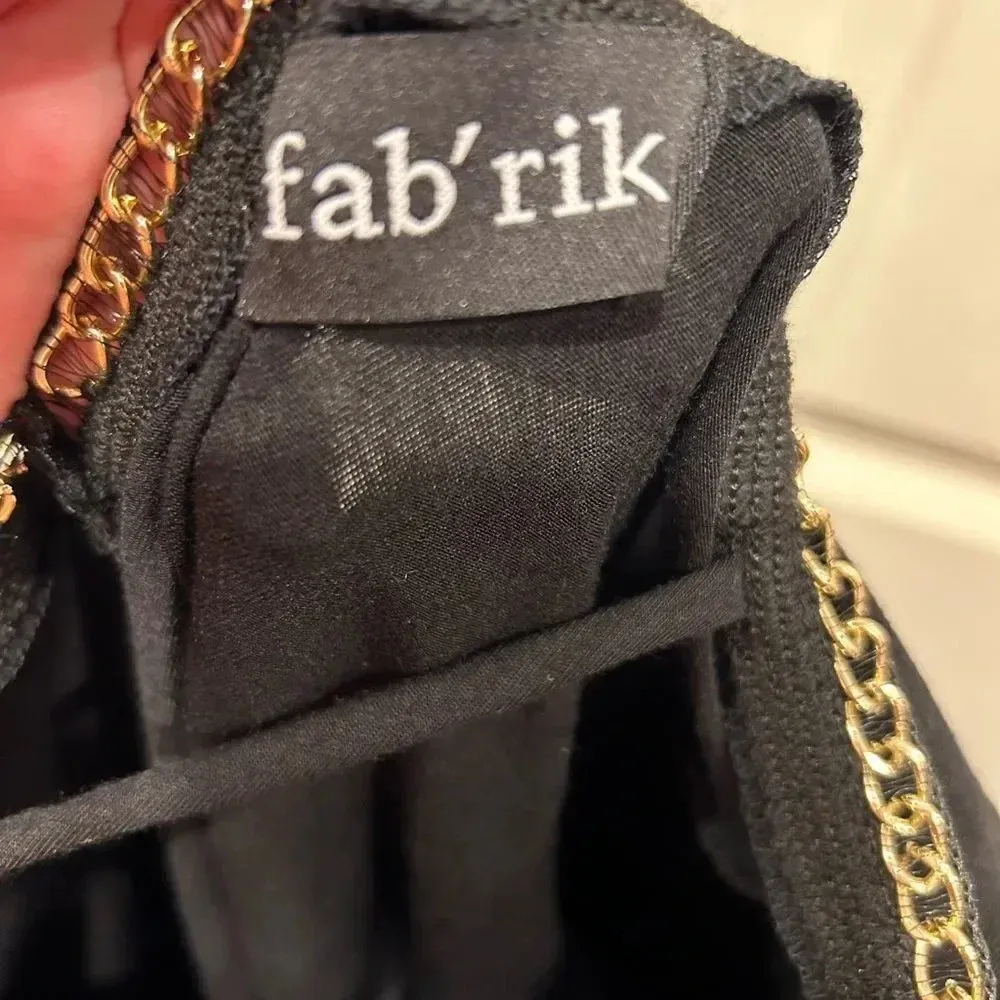 Fab’rik Black Dressy T Shirt with Gold Trim‎ size Large - Image 6