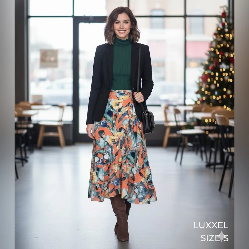 Luxxel Vibrant Floral Maxi Skirt  Size S - Image 9