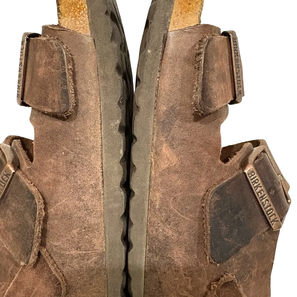 Birkenstock Milano Habana Oiled Leather Sandals, Sz 38 - Image 8