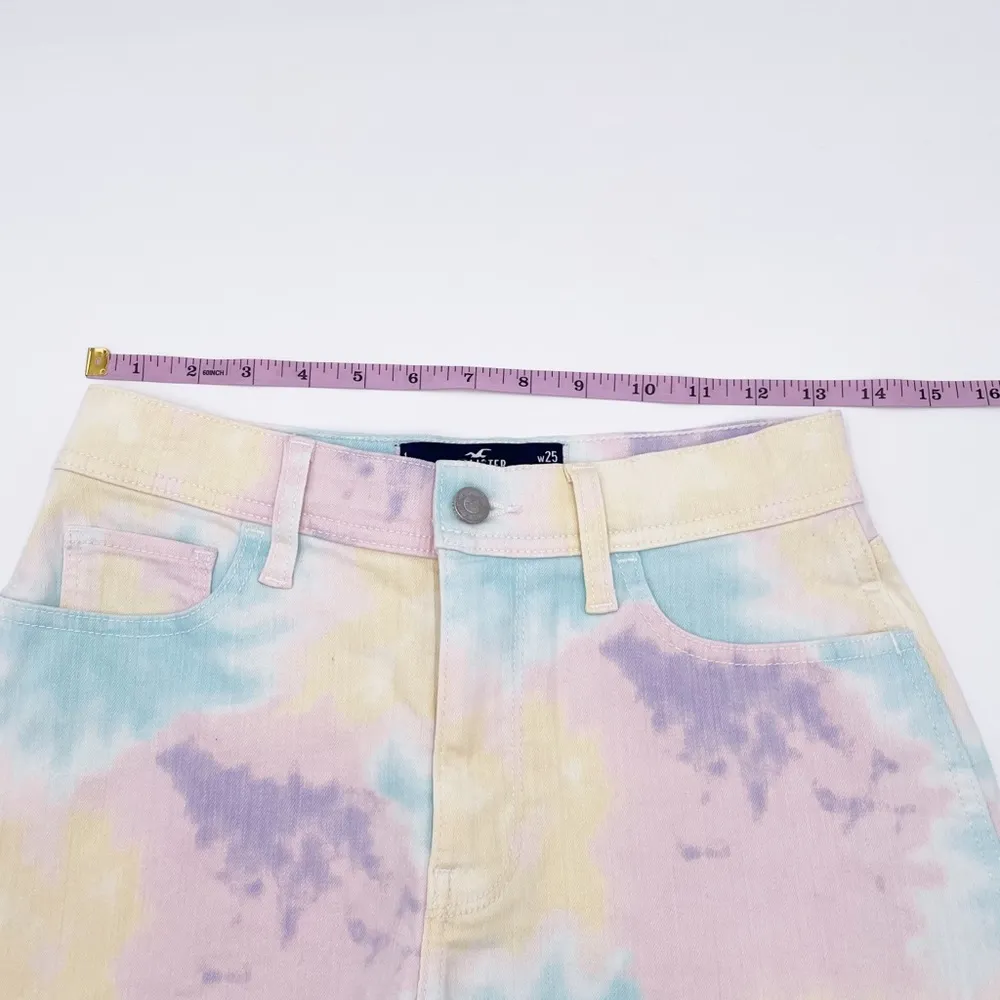 NEW Hollister High-Rise Vintage Short 4 Inch Pastel Tie Dye Denim Size W25 1 - Image 6
