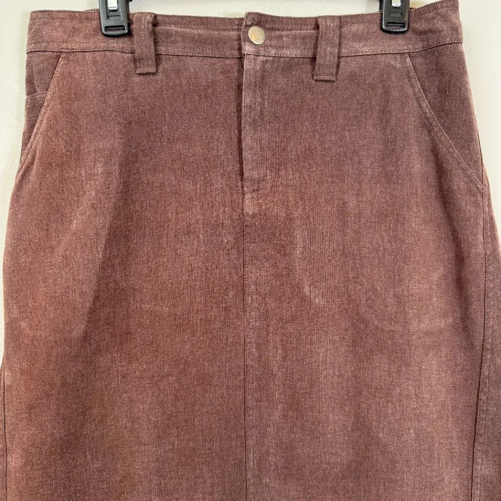 Patagonia Hemp A-Line Midi Skirt Womens 10 Brown Hiking Outdoor Gorpcore Classic - Image 4