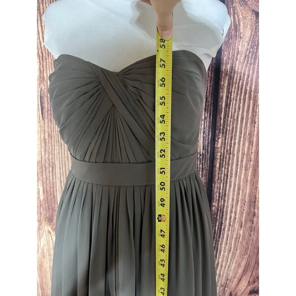Jenny Yoo Prom Dress Sz 6 Formal Taupe Gray Strapless Long Bridesmaid Gown - Image 10