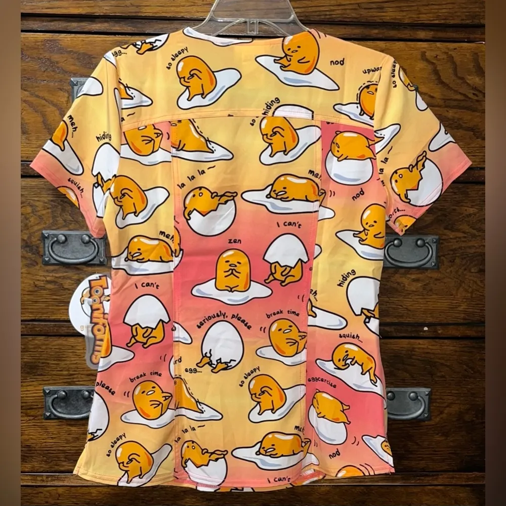 NWT! Tooniforms Sanrio V Neck Scrub Top 19” P2P Orange - Image 7