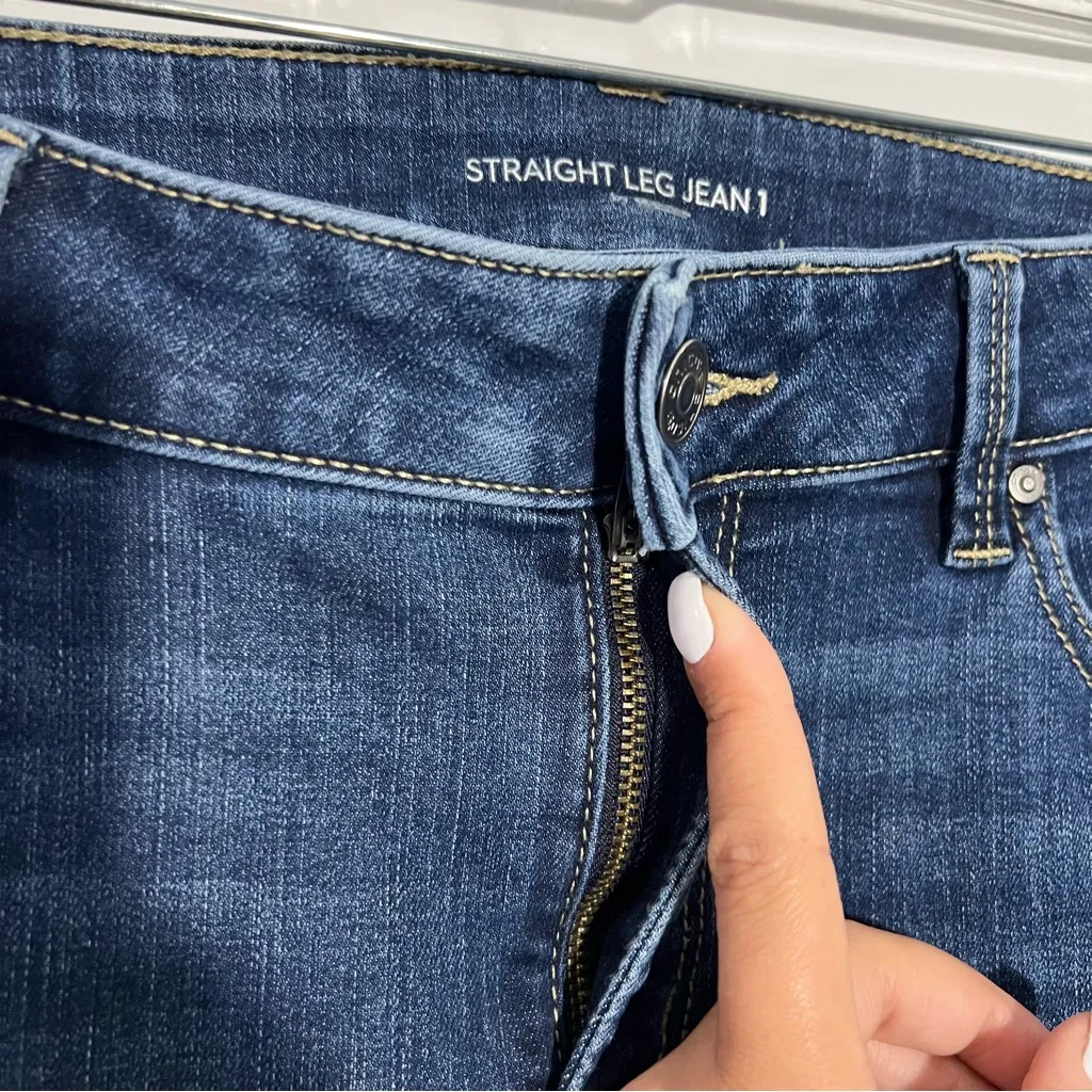 Chico's Blue Mid-Rise Straight-Leg Jeans Size 8 Chico's Size‎ 1 - Image 7