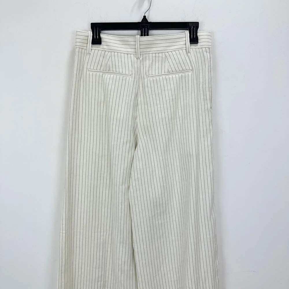 Madewell The Tall Harlow Superwide Leg Trouser Linen Cotton Pinstripe US 2 NWT - Image 15