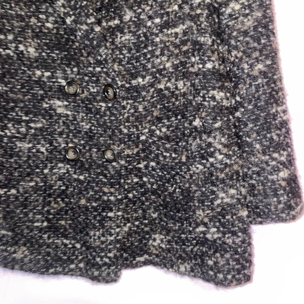 J Jill S Black Tweed Pea Coat Longline Jacket - Image 3