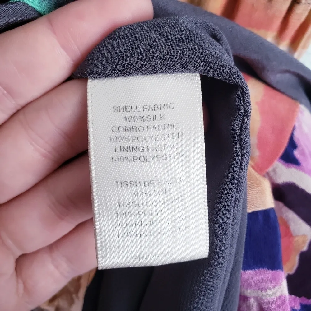 Rebecca Taylor Gray Floral Sleeveless Silk Dress - Image 6