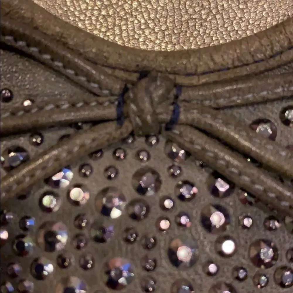 Jimmy Choo Grey Leather Flats w. Silver Grommets - Image 3