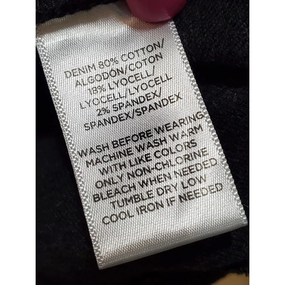 Loft Women's Black Denim Cotton Button Front Skinny Fit Casual Jeans Pant 28 - Image 12