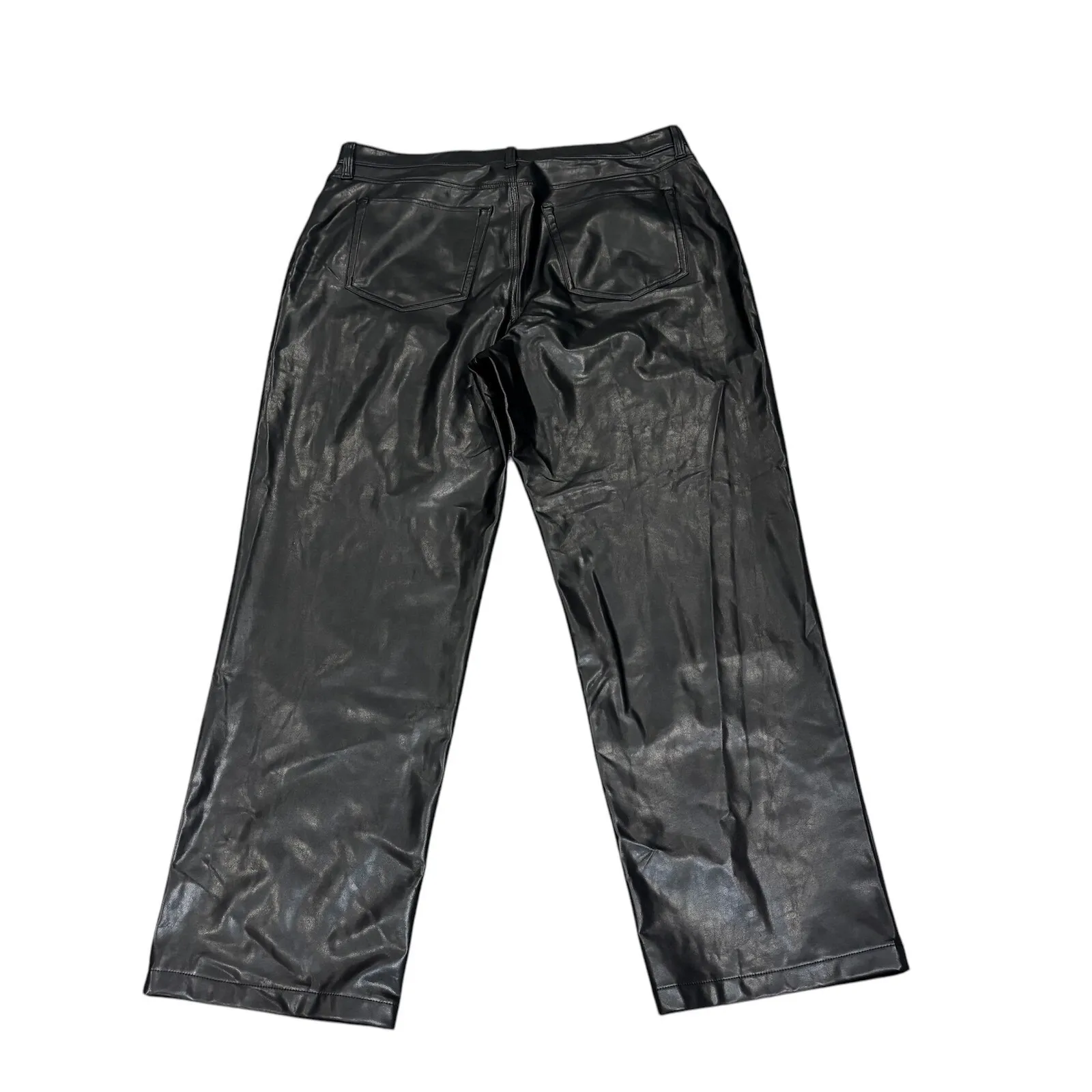 Abercrombie & Fitch Black 90s Relaxed High-Rise‎ Curvy Love Faux Leather Pant 18 - Image 3