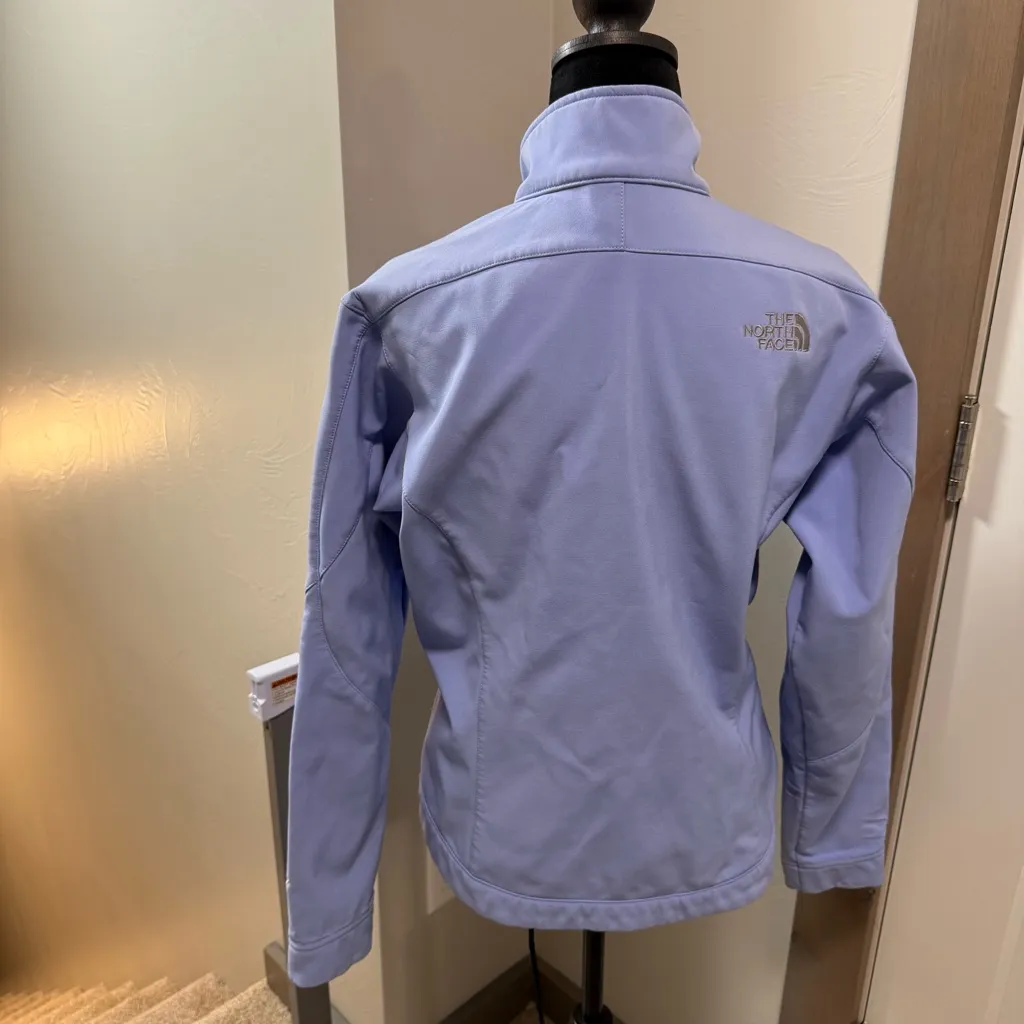 The North Face Apex Bionic Soft‎ Shell Hooded Periwinkle Blue Jacket Full Zip S - Image 4